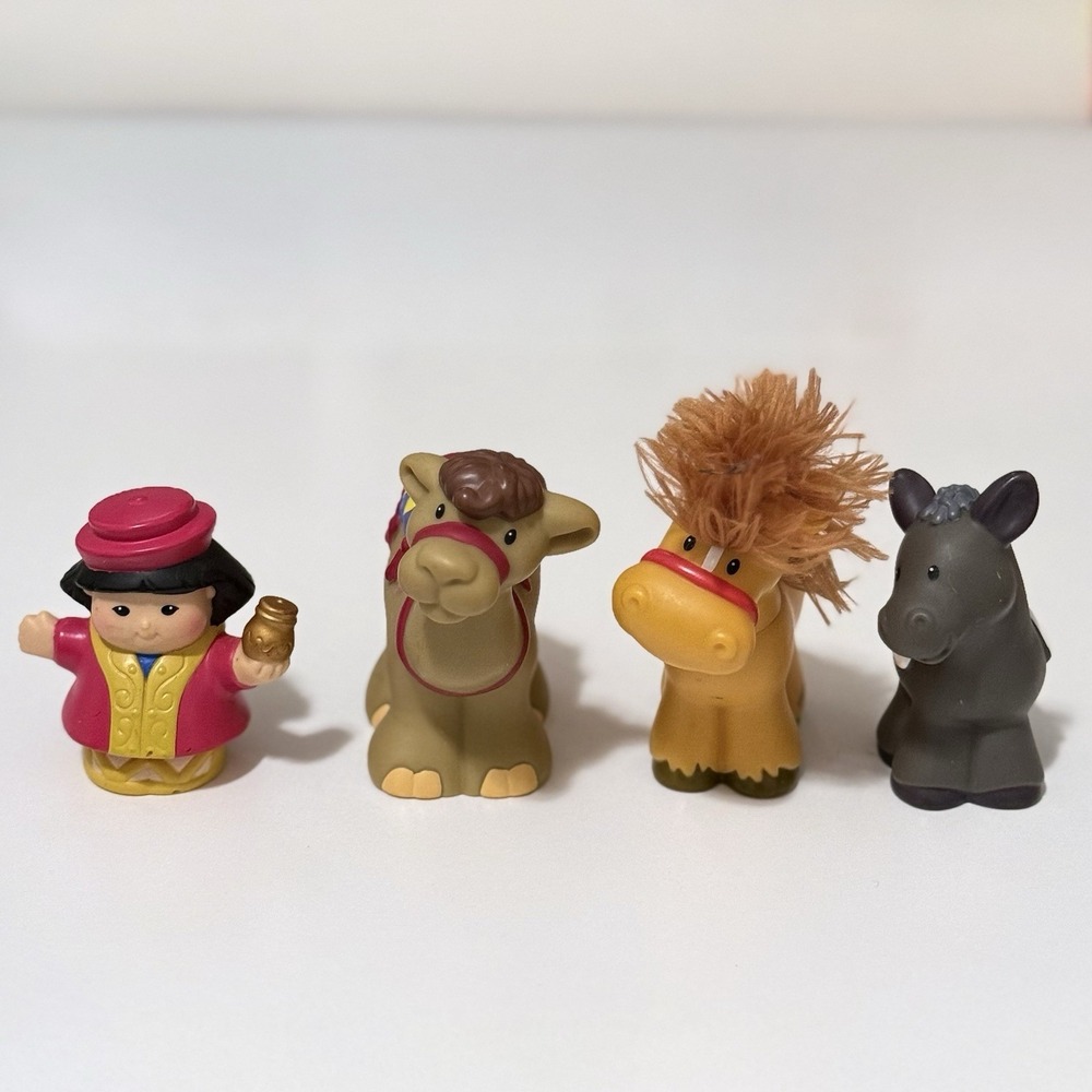 Fisher Price Little People 2008 Three Wise Man Camel + 2 Horses Figures Lot of 4